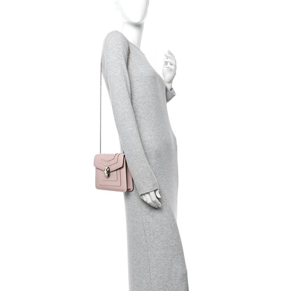 Calfskin Small Serpenti Forever Snake Strap Crossbody Bag Light Pink