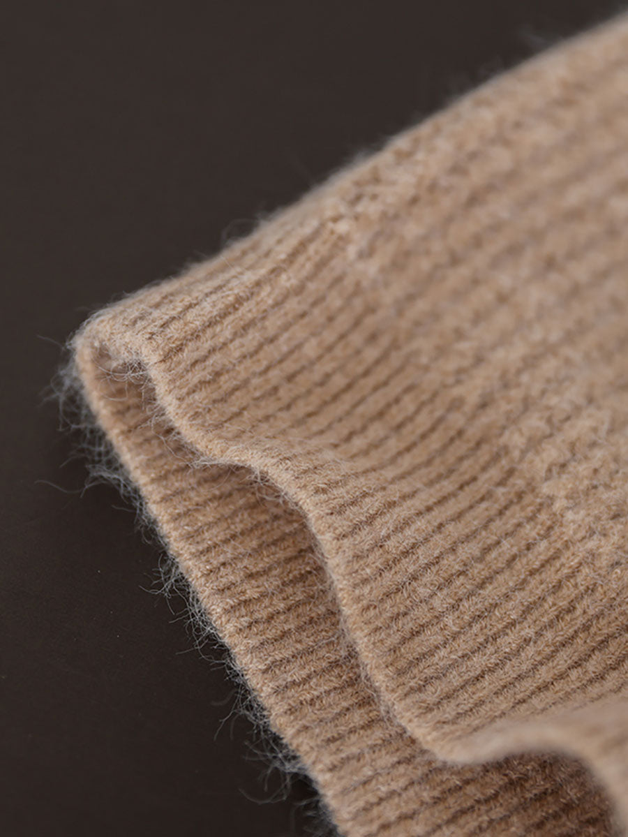 Women Vintage Winter Spliced Knitted Loose Sweater