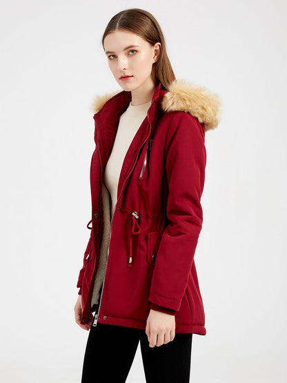 Women's Coat Daily Lamb wool Fall Winter Regular Midi Length Coat Solid Color Oversized Coat
