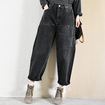 Casual Loose High Waist Denim Pants
