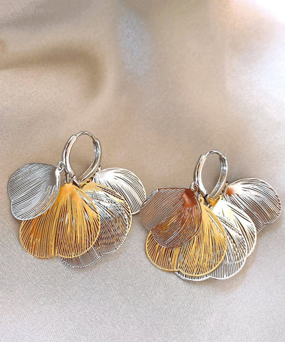 Casual Colorblock Metal Hollow Out Tassel Hoop Earrings