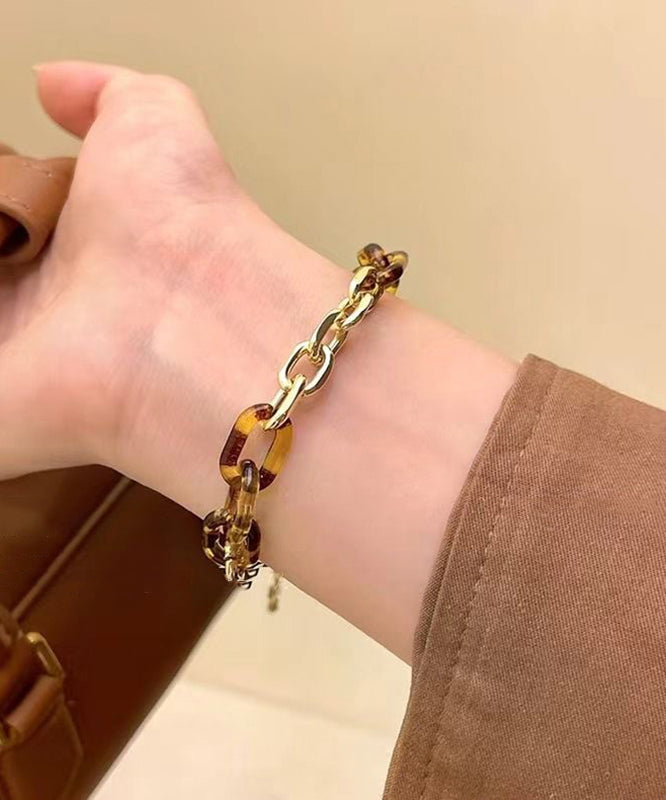 Fashion Leopard Metal Overgild Patchwork Charm Bracelet