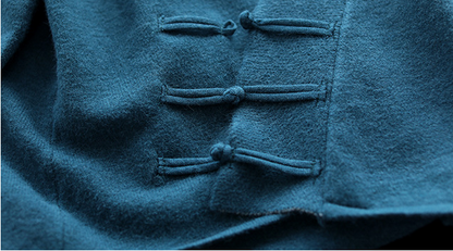 New Style Retro Embroidered Slanted Jacket With Buckle