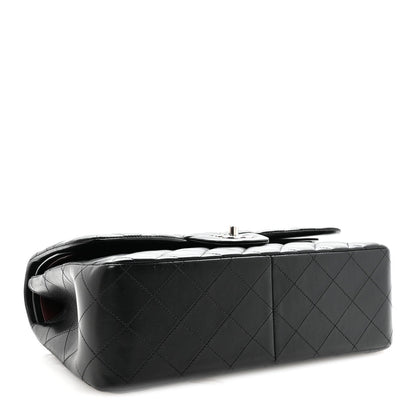 Lambskin Quilted Jumbo Double Flap Black