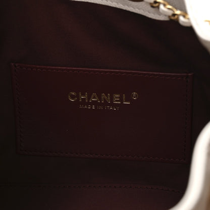 Caviar Quilted Mini Chanel 25 Handbag White