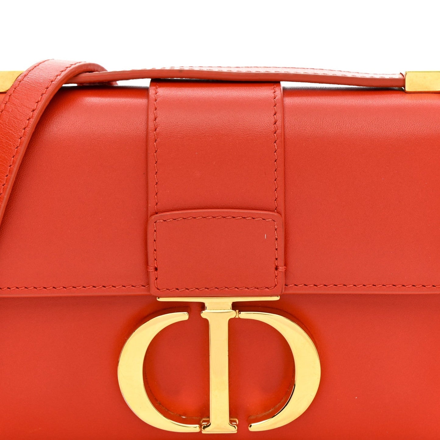 Smooth Calfskin Micro 30 Montaigne Flap Bag Orange
