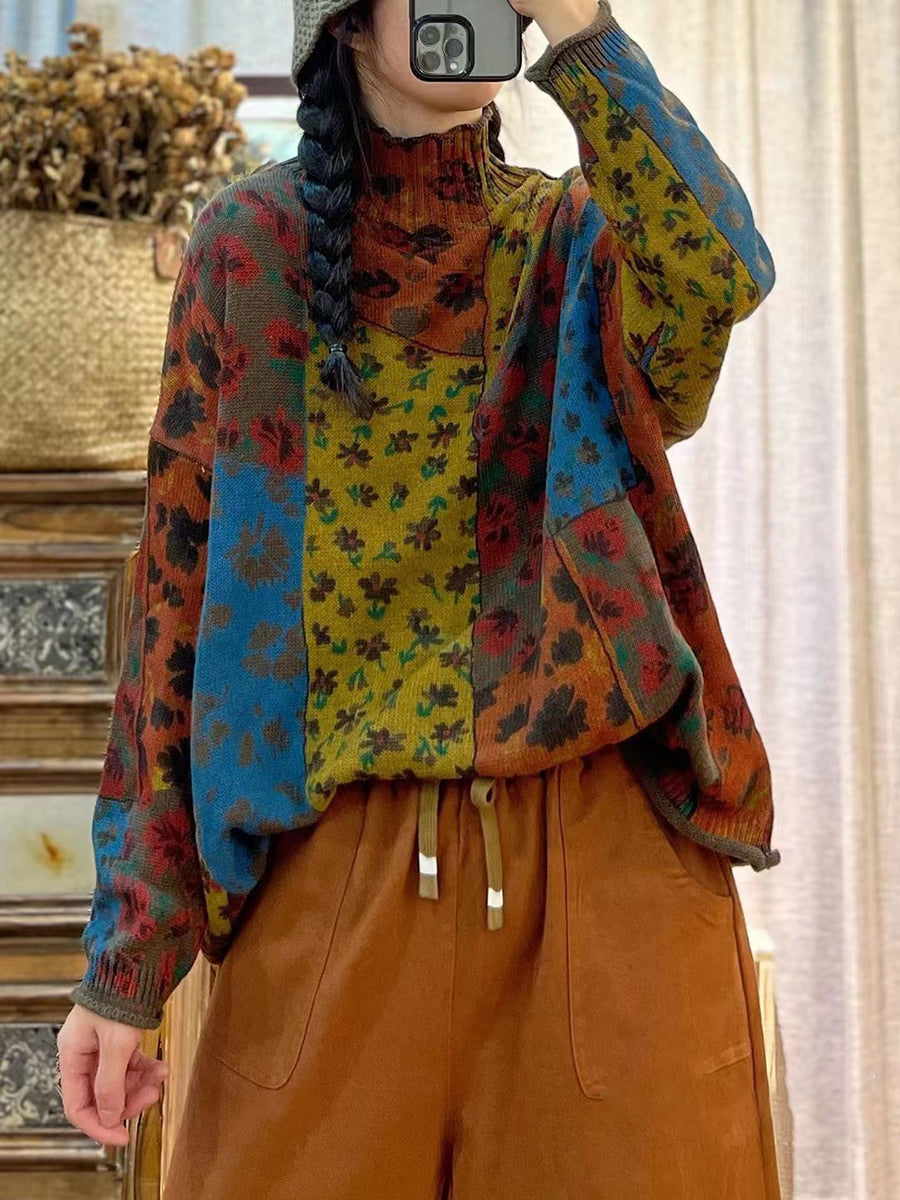 Autumn Print Casual Long Sleeve Women Sweaters