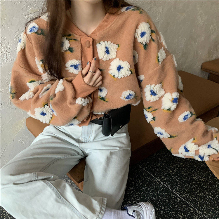 Vintage flowers, short coats, loose  tops  1458