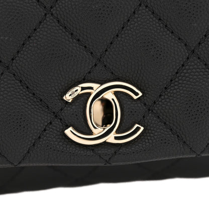 Caviar Quilted Extra Mini Coco Handle Flap Black