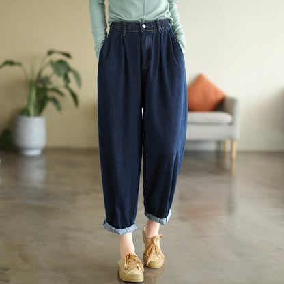 Women Summer Loose Thin Cotton Harem Jeans