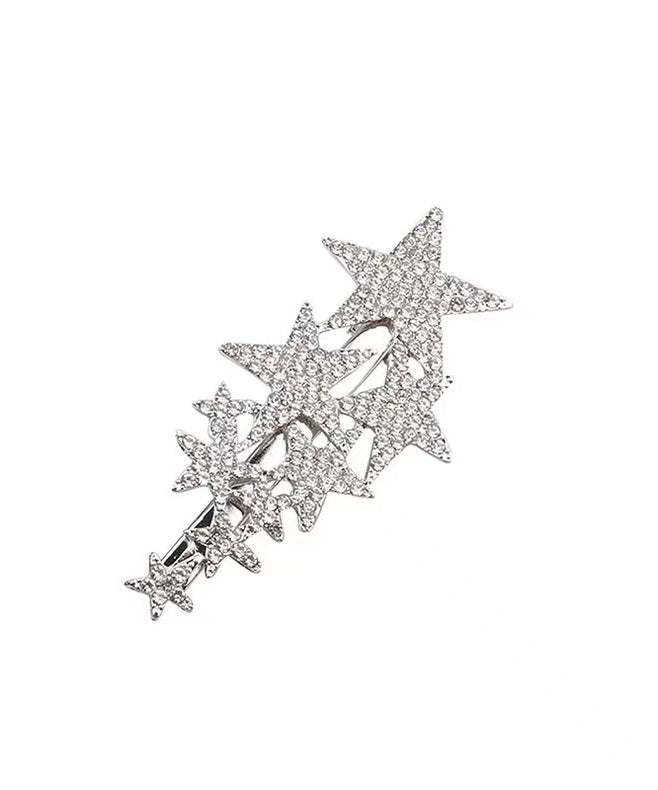 Boutique Silk Copper Zircon Pentagram Hairpin