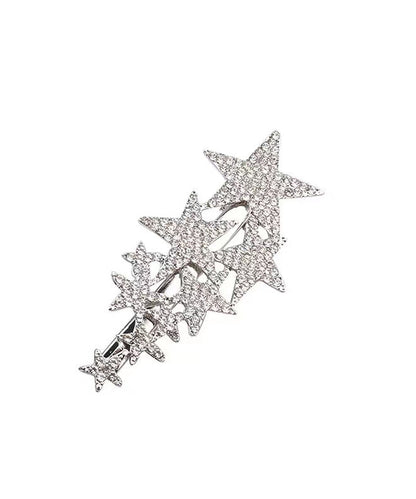 Boutique Silk Copper Zircon Pentagram Hairpin