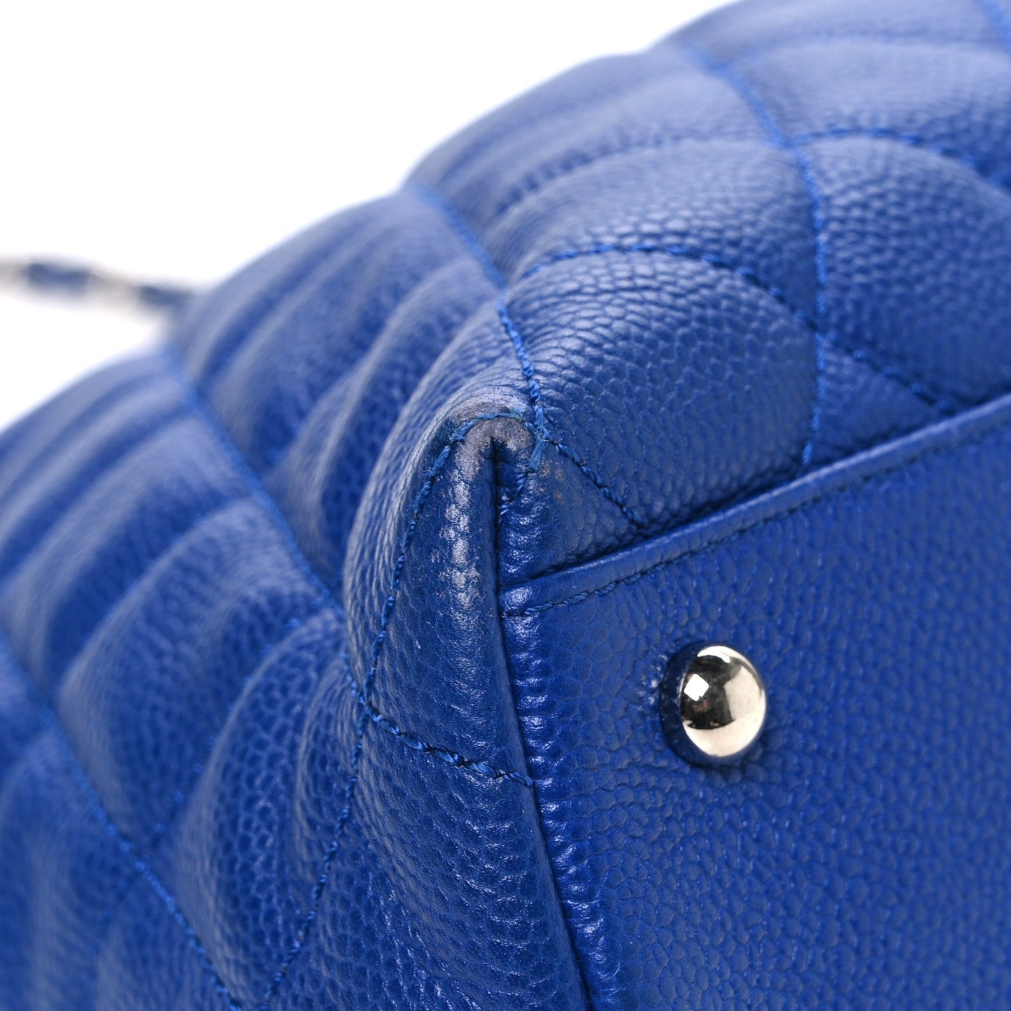 Caviar Quilted Easy Zip Tote Cobalt Blue