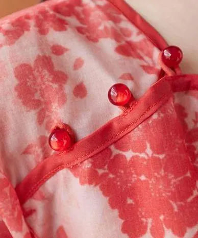 Women o neck lantern sleeve summer Tops red print shirts
