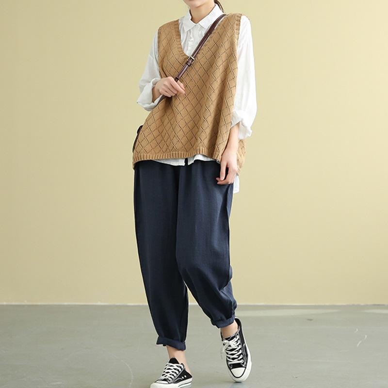 Women's Retro Loose Knitted Sweater Vest