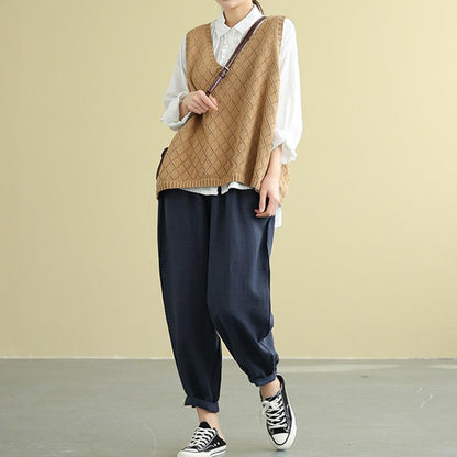 Women's Retro Loose Knitted Sweater Vest
