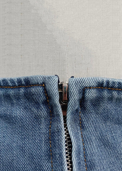 Sexy Blue Bow High Waist Denim Skirt Summer