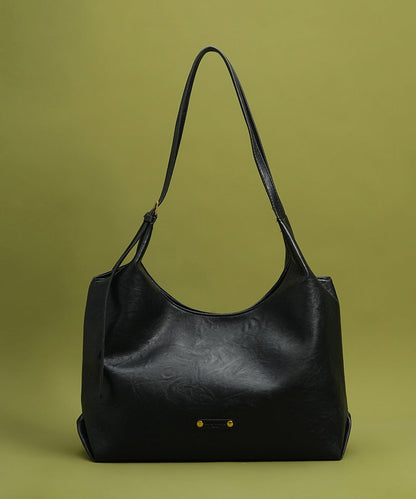 New Retro Large Capacity Solid Durable Faux Leather Women Handbags