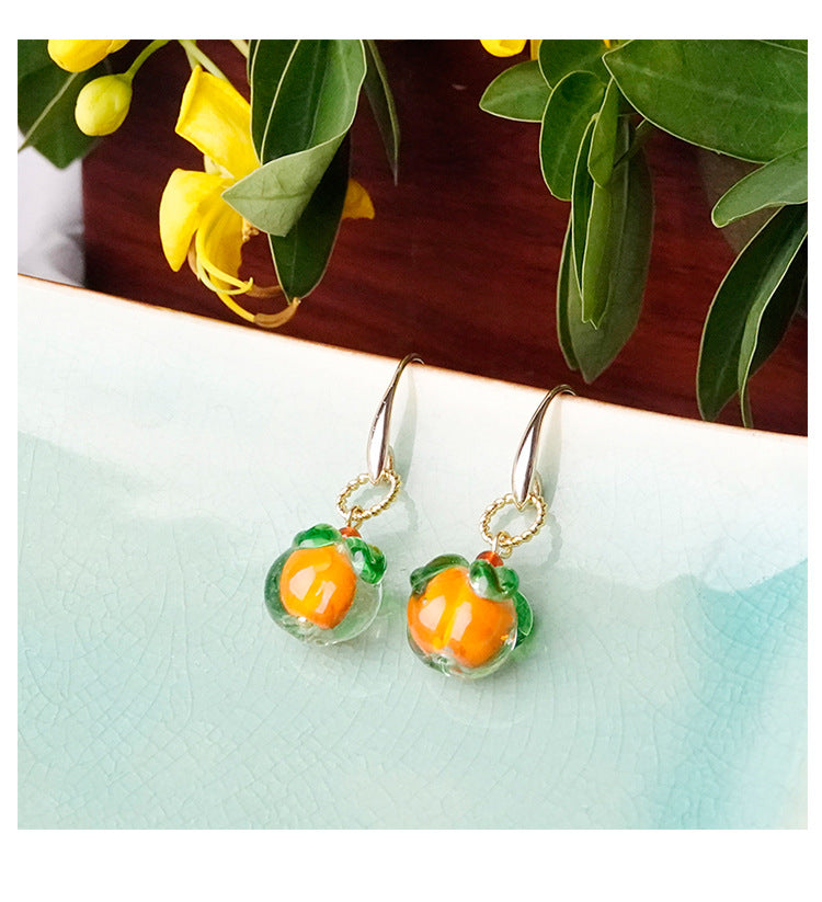 Literary Glazed Persimmon Earrings