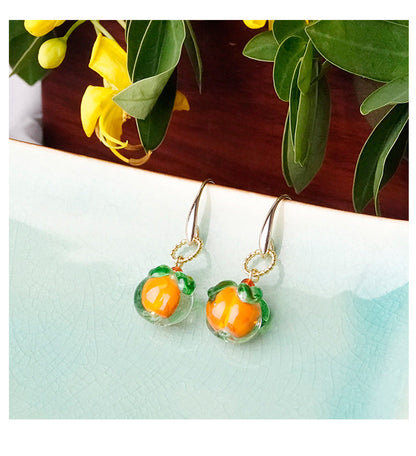 Literary Glazed Persimmon Earrings