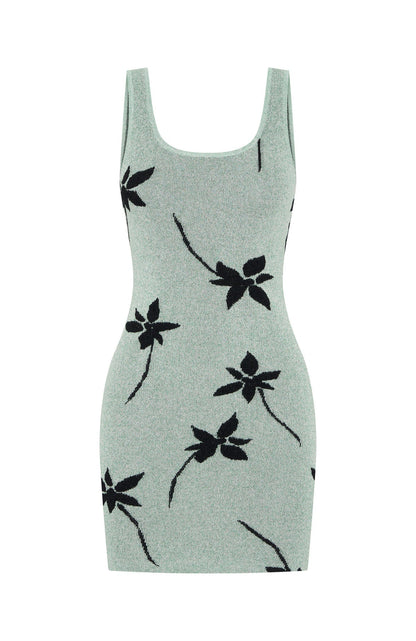 Sheer Bliss Knit Mini Dress Mint