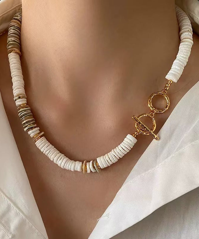 Light Luxury Shell Bead Natural Stone Collarbone Necklace