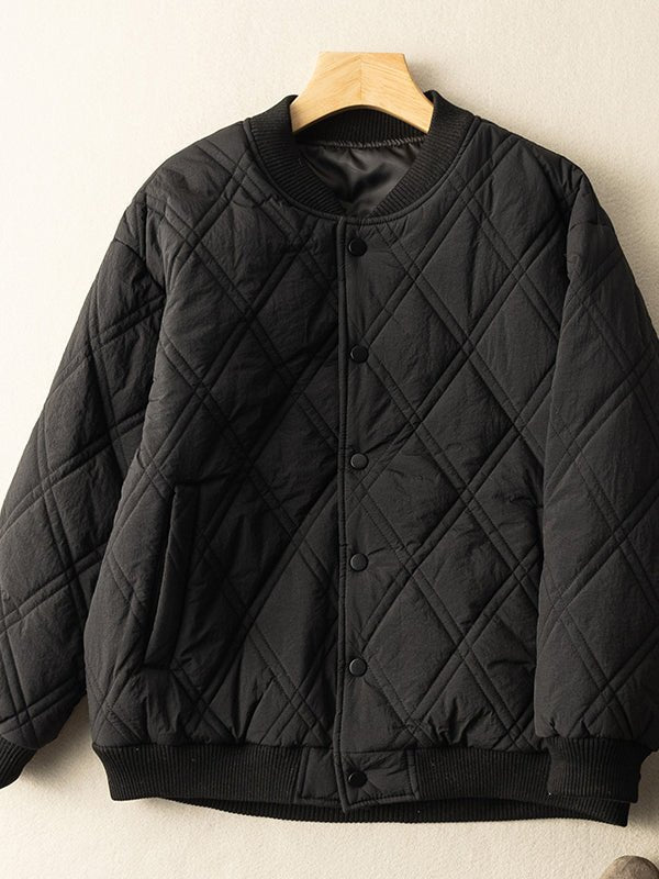 Women's Autumn And Winter Literature Retro Rhombic 100% Polyester Coat