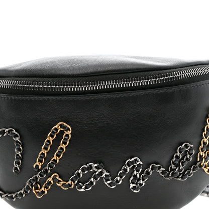 Calfskin Chain 20s Signe Waist Bag Black