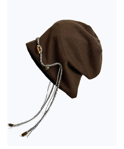 Bohemian Coffee Beaded Tassel Boonie Hat Autumn