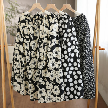 Cozy Retro Fashion Cotton A-Line Skirt