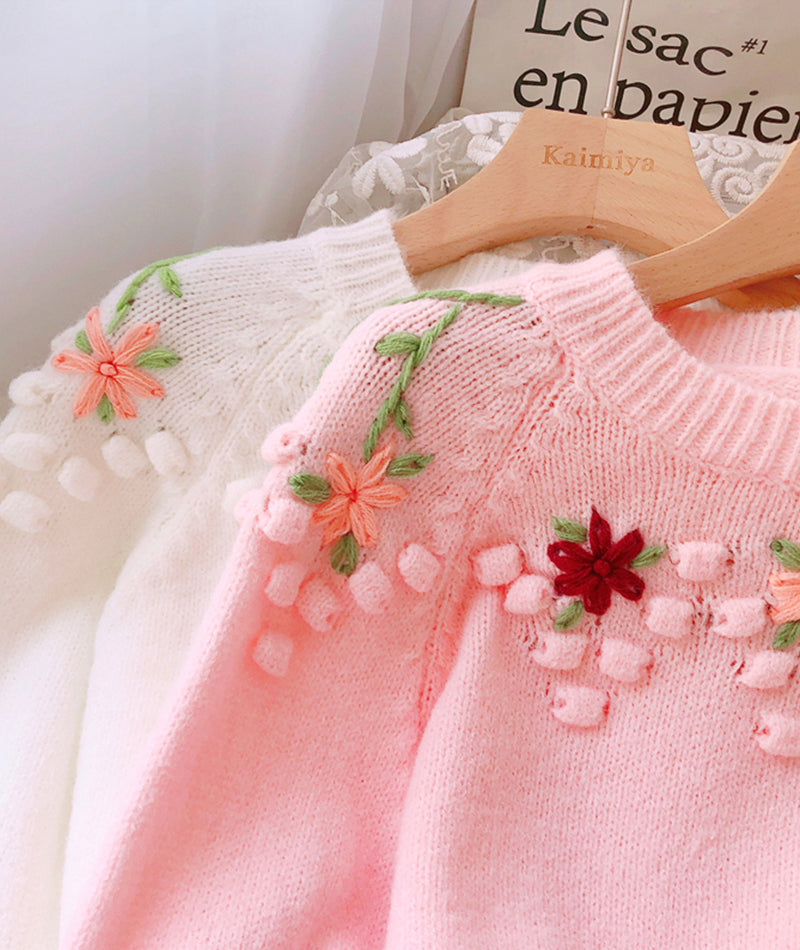 Sweet flowers long sleeve sweater