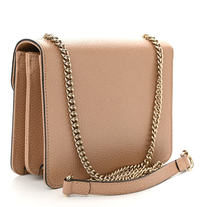 Dollar Calfskin Small Interlocking G Shoulder Bag Camelia
