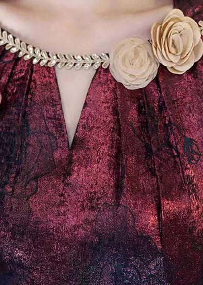 Boutique Mulberry O-Neck Floral Silk Shirt Tops Spring