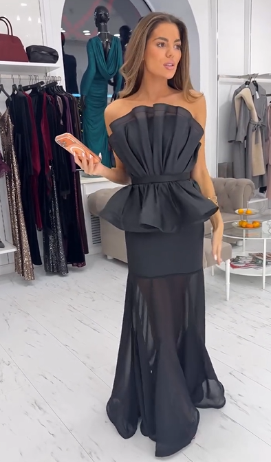 Sexy Pleated Tube Top Stitching Dress