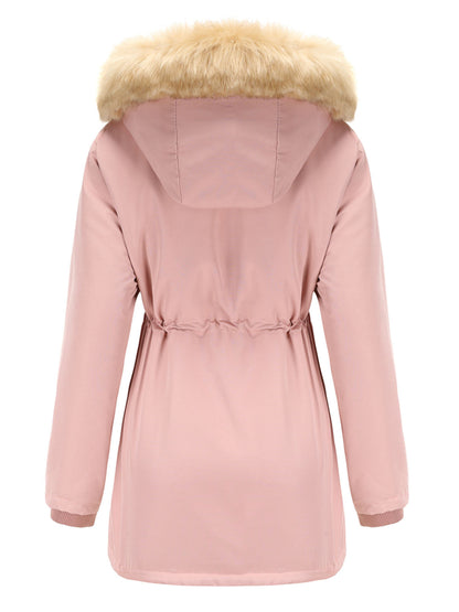 Women's Coat Daily Lamb wool Fall Winter Regular Midi Length Coat Solid Color Oversized Coat