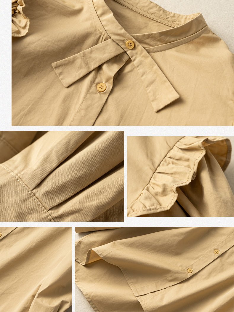Natural Fabric Loose And Casual Shirt With Vintage Fungus Design