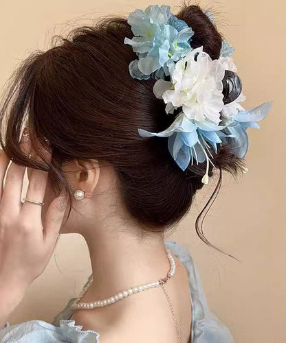 Fine Purple Plastic Floral Shark Clamp Hairpin