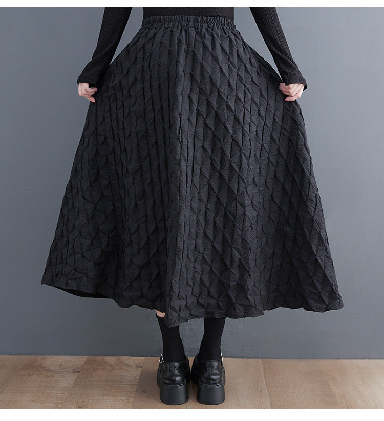 Fish Scale Print Oversized Panelled Skirt
