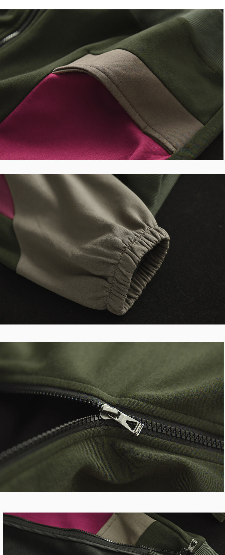 Retro Color-Blocking Loose Long-Sleeved Casual Literary Jacket
