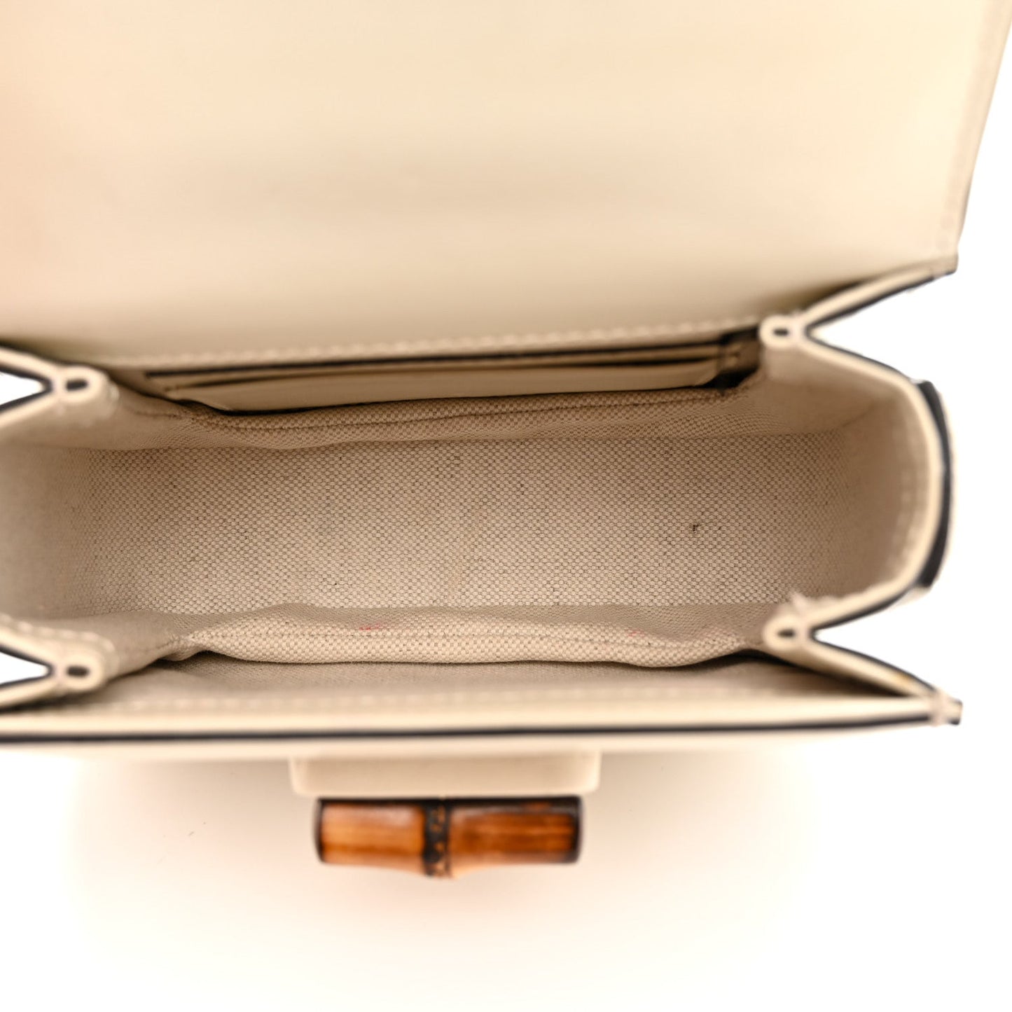 Boarded Dyana Lux Calfskin Web Mini Bamboo 1947 Top Handle Bag  Mystic White