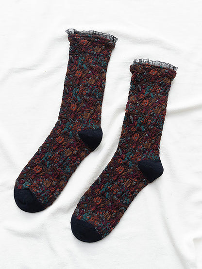 Women Cotton Lolita Style 5 Pairs Socks