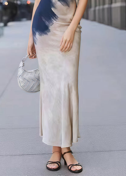 Fashion Mixed Color Silm Fit Long Dresses Summer