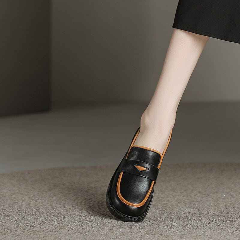 Women Casual Autumn Leather Flat Loafers