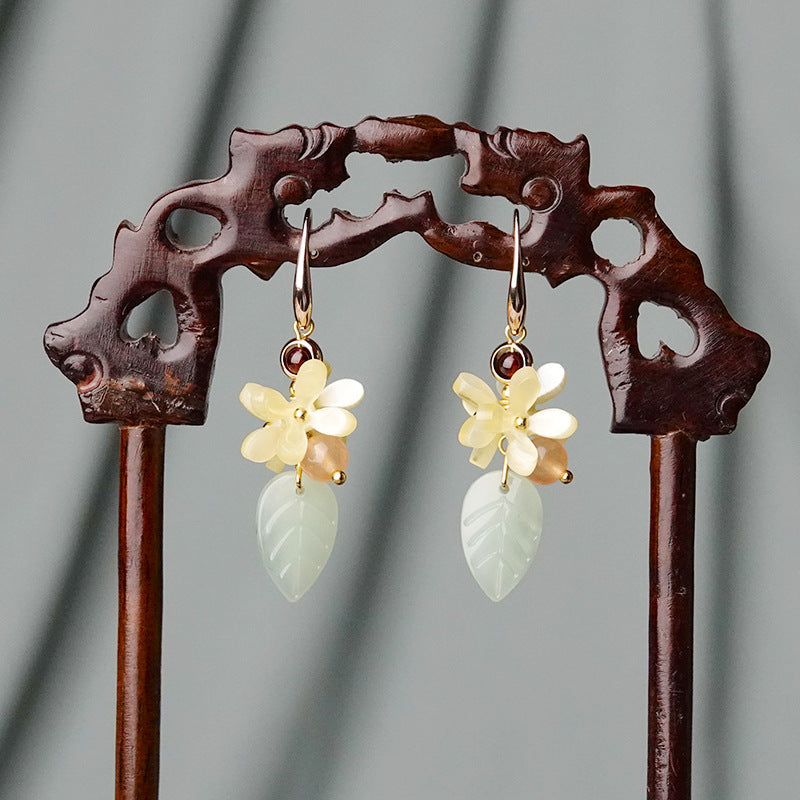 Glazed Osmanthus Small Fresh Forest Earrings