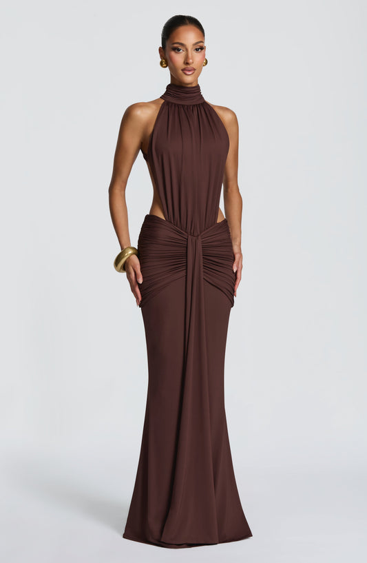 Sexy Halter Backless Pleated Dress