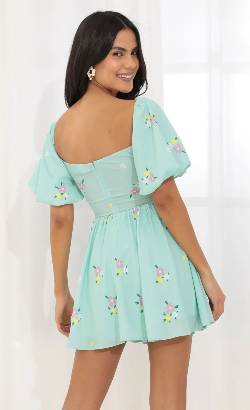Tummy Cutout Dress in Green