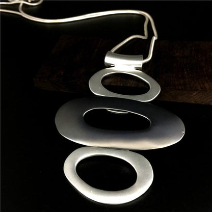 Matte Circle Necklace Retro Accessories