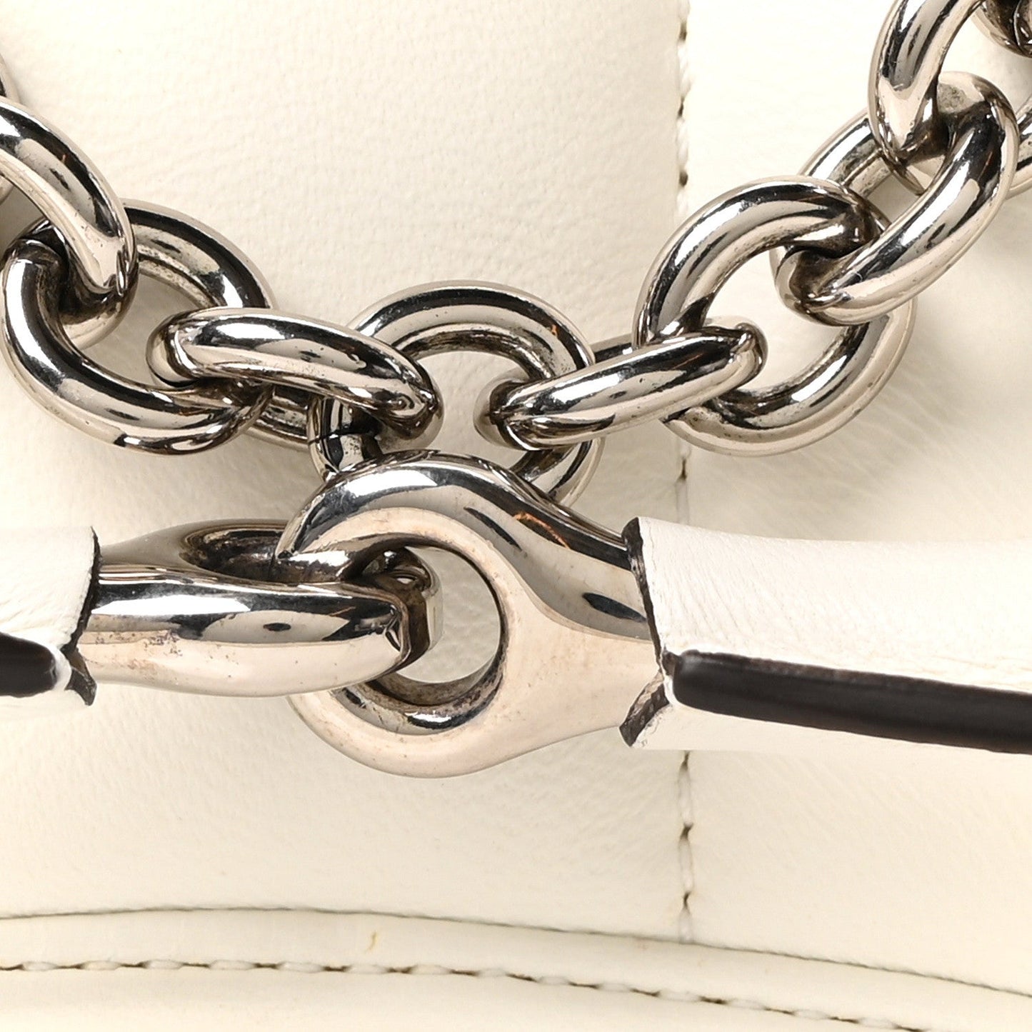 Nappa Vertical Matelasse Small Maxi Horsebit Chain Shoulder Bag Great White