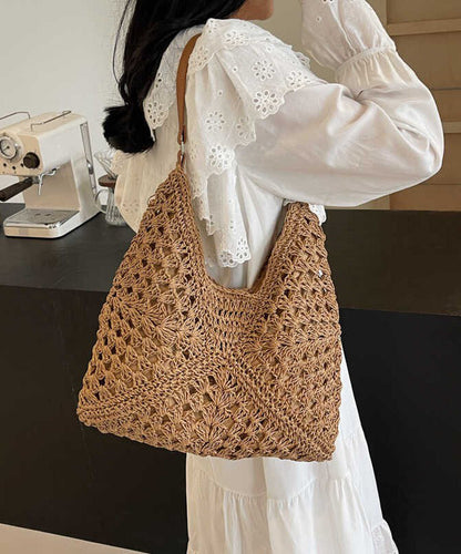 Women Hollow Out Large Capacity Knit Shoulder Bags