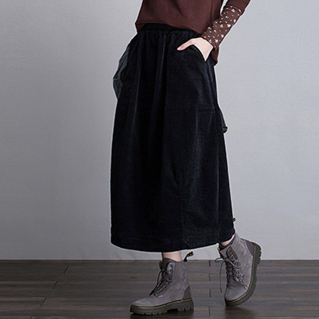 Winter Casual Women Corduroy Skirt
